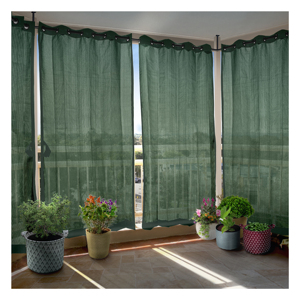 Compre Cortinas para Exteriores Resistentes al Agua en Color Verde Oscuro, Hechas con Tela de Poliéster Teñida en Solución Premium para Patios y Balcones - Product Image 1