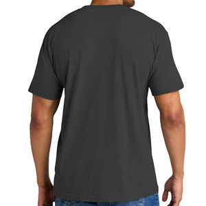 T-shirt décontracté uni à manches courtes pour homme, en coton biologique durable, léger et respirant, avec poche, vente en gros - Product Image 3