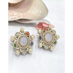 ต่างหูเพชรซิคอนชุบทองคุณภาพพรีเมียมหรูหราสำหรับผู้หญิงใส่ไปงานปาร์ตี้ - Product Image 2