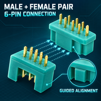 Connecteur d'alimentation hexagonal plaqué or 6 broches AM-1016, paire mâle-femelle, boîtier en nylon pour câblage de modèles d'avions RC