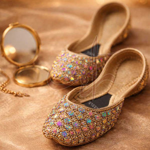 Nuevo Diseño, Khussa Multicolor para Mujer, Hecho a Mano, Tendencia de Moda, Estampado, Antideslizante, Color Personalizado, Directo de Fábrica - Product Image 4