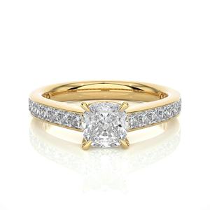 Lindo anillo minimalista hecho a mano, chapado en oro rosa, diamantes cultivados en laboratorio, cuchillo, ajuste de puntas, bodas, fiestas, fabricante directo - Product Image 1