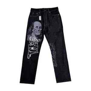 กางเกงยีนส์ลำลองทรงกลางเอวพิมพ์ลายทันสมัยน้ำหนักเบาคุณภาพพรีเมียมสำหรับผู้ชายรุ่นใหม่ - Product Image 4