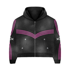 Ensemble de survêtement léger et tendance pour homme, fabriqué en usine, avec logo personnalisé, à capuche, uni, style vintage streetwear, idéal pour l'hiver - Product Image 2