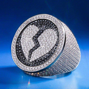 Moissanite Double G <b>Iced</b> Out <b>Ring</b> Luxury Hip Hop Statement Jewelry Sparkling Pavé <b>Ring</b> for Men and Women - Product Image 1