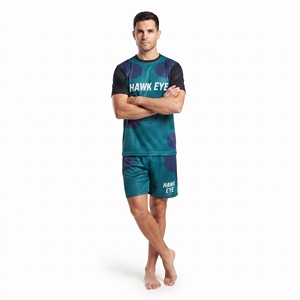 Conjunto de camiseta y pantalón corto de entrenamiento de fútbol personalizado para hombre, cuello redondo, para adultos, 100% poliéster, ropa deportiva con diseño sublimado - Product Image 3