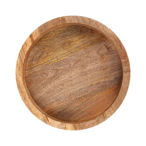 Bandeja de servicio redonda de madera maciza de mango de calidad superior, tamaño personalizado para hoteles, restaurantes y uso doméstico, precio económico - Product Image 2