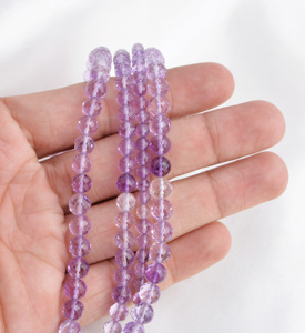 Amethyst <b>Checker</b> Cut Shaded Ball Beads 4mm to 6mm Natural Amethyst Shaded Faceted Ball Beads For Fine Jewelry Making <b>Top</b> Quality - Product Image 3