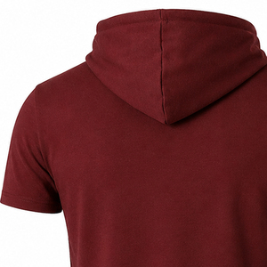 <b>Short</b> <b>Sleeve</b> <b>Hoodies</b> OEM ODM Custom Apparel Manufacturer Lightweight Cotton Hooded Sweatshirt Bulk Supply Private Label - Product Image 2