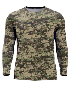 Haut de pêche et de randonnée unisexe sur mesure à manches longues, protection solaire UPF 50, séchage rapide, 100 % polyester, antibactérien et respirant - Product Image 1