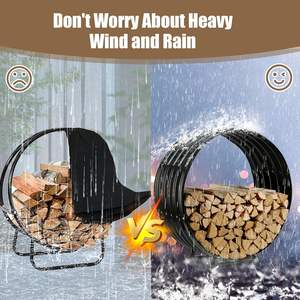 Corrugated Galvanized Steel Campfire Heavy Duty Indoor/Outdoor <b>Firewood</b> <b>Racks</b> Steel <b>Firewood</b> Storage Log <b>Rack</b> Holder OEM planter - Product Image 4