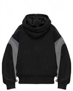 เสื้อฮู้ดไหมพรมปักลายสีดำทรงโอเวอร์ไซส์แบบยูนิเซ็กซ์ พร้อมหน้ากากในตัว แขนยาวปกติ กันลม สไตล์ลำลอง สตรีทแวร์ เหมาะสำหรับใส่ในฤดูหนาว - Product Image 4