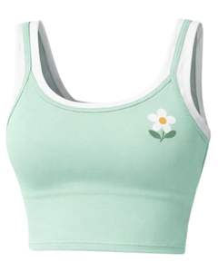 Ensemble jupe et haut court vert menthe personnalisé pour femme – Soutien-gorge de sport sans manches et mini-jupe – Tenue décontractée deux pièces pour yoga et gym en été - Product Image 5