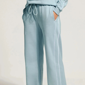 Pantalones Deportivos de Felpa de Algodón Grueso para Mujer, Corte Holgado, Cierre con Cordón Ajustable - Product Image 6