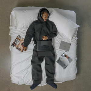 Custom Winter Printed 500gsm Baggy Jogger Hoodie Track Suit Sweatpants Set Unisex Oversized Fleece Cotton - Product Image 6