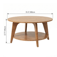 Mesa de Centro Moderna Plegable de Madera con Superficie de Doble Capa para Dormitorio y Sala de Estar
