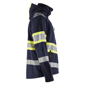 Breathable Waterproof Canvas Letter Pattern Stand Collar Winter Hooded Safety <b>Jacket</b> Construction <b>Workers</b> Front Custom - Product Image 3