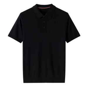 Polo en laine de haute qualité pour homme, logo personnalisé, polo court en laine fine pour homme - Product Image 1