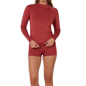 Women's Polyester/Nylon Compression Tee <b>Long</b> <b>Sleeve</b> Fitness <b>Base</b> <b>Layer</b> Anti-UV UPF50+ Breathable Moisture Wicking Rash Guard - Product Image 1