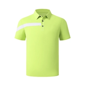 เสื้อโปโลชาย แขนสั้น ดีไซน์สีตัดต่อ ระบายอากาศได้ดี ผ้าถัก สวมใส่สบาย สีขาว-น้ำเงินกรมท่า - Product Image 4