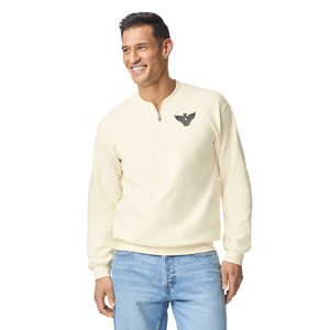 Unisex Winter Quarter <b>Zip</b> <b>Front</b> Logo Sweatshirt Long Sleeve Cotton Blend Fleece Casual Pullover Soft Warm Regular Fit for <b>Top</b> - Product Image 1