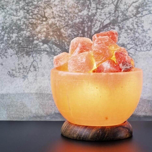 Lampe de sel de l'Himalaya en cristal rose naturel pour décoration intérieure, bol lumineux pour table, chambre, salon et bien-être - Product Image 6
