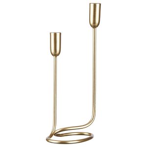 Gold Iron Candlestick Holder Bow <b>Taper</b> <b>Candle</b> Stand Metal <b>Candle</b> Holder Set for Home Wedding Decor - Product Image 4