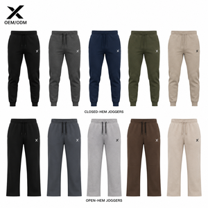 X Men's High Fleece Lining Closed <b>Open</b> <b>Hem</b> <b>Joggers</b> Elastic Drawstring Cotton Sweatpants Casual Autumn Style Hot Selling High - Product Image 1