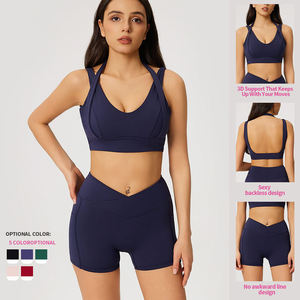 Ropa Deportiva de Yoga, Sujetador Deportivo, Leggings de Cintura Alta para Mujer, Logotipo Personalizado, Secado Rápido, Gimnasio, Entrenamiento, Spandex, Poliéster - Product Image 1