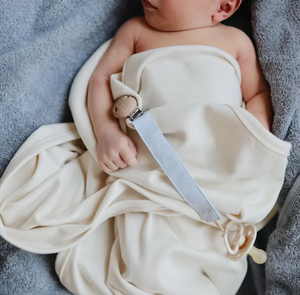 Simple Solid Cotton Swaddle <b>Blanket</b> Knitted Soft Texture Minimalist Design Swaddle <b>Wrap</b> Light Beige Tone - Product Image 1