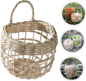 Panier mural en osier pour cuisine, pot de fleurs, légumes et fruits, décoration bohème pour la maison - Product Image 3