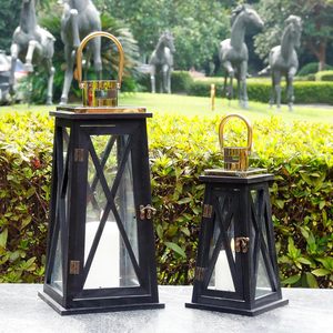 Portavelas Decorativos con Vidrio Templado, Farol Colgante Rústico para Jardín, Patio, Bodas, Fiestas, Interiores y Exteriores - Product Image 4