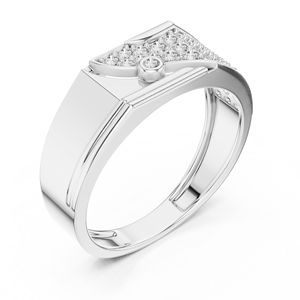 Anillo Monarca Pavé con Diamantes Cultivados en Laboratorio, Oro Blanco de 18K con Baño de Rodio, Certificado, para Boda, Compromiso, Regalo, Uso Diario, para Hombre - Product Image 4
