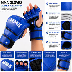 Private Label Premium Quality PU Leather MMA Gloves Professionally Made Waterproof Hook Loop Closure MMA Training Gloves - Product Image 4