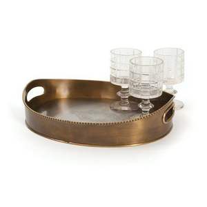 Bandeja de Servicio de Latón de Diseño Exclusivo con Superficie Martillada a Mano para Servicio de Restaurantes y Hoteles de Lujo - Product Image 4