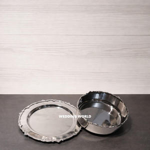 Bol à chocolat en métal de luxe avec design rose et assiette, dernière collection, best-seller, bol décoratif pour l'Arabie Saoudite - Product Image 4