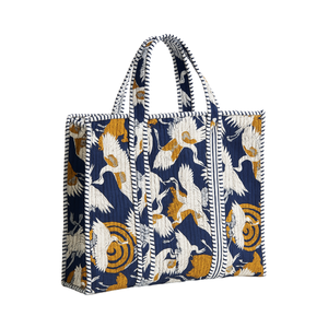 Handmade Stylish Cotton <b>Quilted</b> <b>Tote</b> <b>Bag</b> Premium 300 GSM Washable Vintage Printed Pattern Design Summer Shoulder <b>Bag</b> for Women - Product Image 1