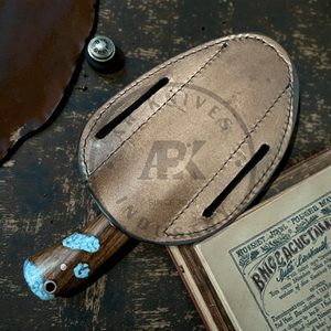 Cuchillo de caza artesanal de acero raspado tipo Bull Cutter, estilo vaquero occidental, con empuñaduras fijas de resina acrílica, grado industrial, OEM, para exteriores - Product Image 6