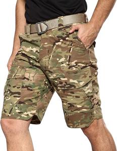 Short cargo camouflage HAN WILD pour homme avec plusieurs poches, taille mi-haute, respirant, technique brodée en coton - Product Image 2
