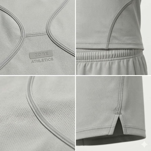 Ensemble d'été pour homme : T-shirt à manches courtes et short – Deux pièces personnalisables avec logo – Tenue décontractée pour l'été - Product Image 3