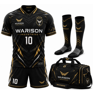 100% Polyester Unisex Adult's Football Uniform Set Customized Size Breathable Football Training Uniform Kit With Custom Name - Product Image 5