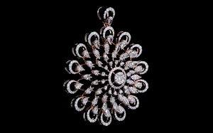 Ensemble de pendentif en diamant cultivé en laboratoire à motif floral avec boucles d'oreilles assorties |   Ensemble de bijoux élégants pour mariage et soirée - Product Image 4