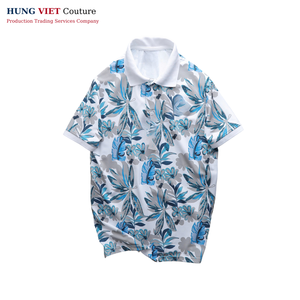 ODM Golf décontracté de luxe pour hommes pour polos haute qualité Polyester Spandex mince imprimé sur toute la surface respirant uni avec logo personnalisé - Product Image 2