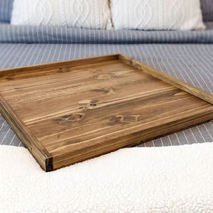 Bandeja otomana grande estilo rústico, bandeja de madera, bandeja para desayuno, bandeja de cocina, bandeja para servir, bandeja de madera, decoración para bodas, bandeja personalizada - Product Image 1