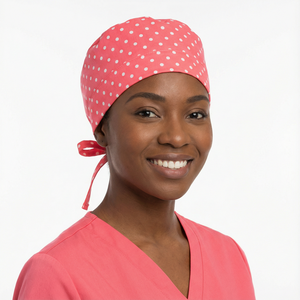 Casquette chirurgicale en coton à pois imprimés, ajustable, unisexe, avec logo personnalisé, détection d'aiguilles, fusion sans couture pour hôpital - Product Image 1