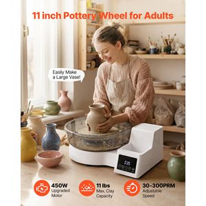 Tourne-poterie électrique de table en aluminium de 11 pouces, 450 W, pour adultes, avec pédale, vitesse réglable de 30 à 300 tr/min - Product Image 2