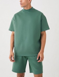 New Unique Solid Green <b>Knitted</b> T-Shirt And Shorts <b>Set</b> Casual Summer Wear <b>set</b> for Men - Product Image 1
