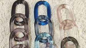 Handmade Resin Oval Links Multicolor Decorative Chain Art Piece Irregular Shape <b>Casting</b> Craft For Wall Display - Product Image 5