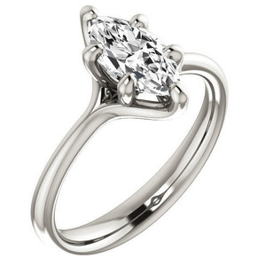 Anillo de Compromiso y Boda con Diamante Cultivado en Laboratorio, Corte Marquesa, 6 Puntas, Oro 9k/10k/18k, Certificado IGI, Diseño Moderno - Product Image 2