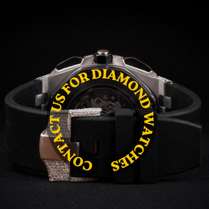 Montre homme moderne 45 mm, Buss VVS Diamond Sport, élégante, bracelet en acier inoxydable noir, mouvement à quartz, cadran en verre, chronographe - Product Image 3